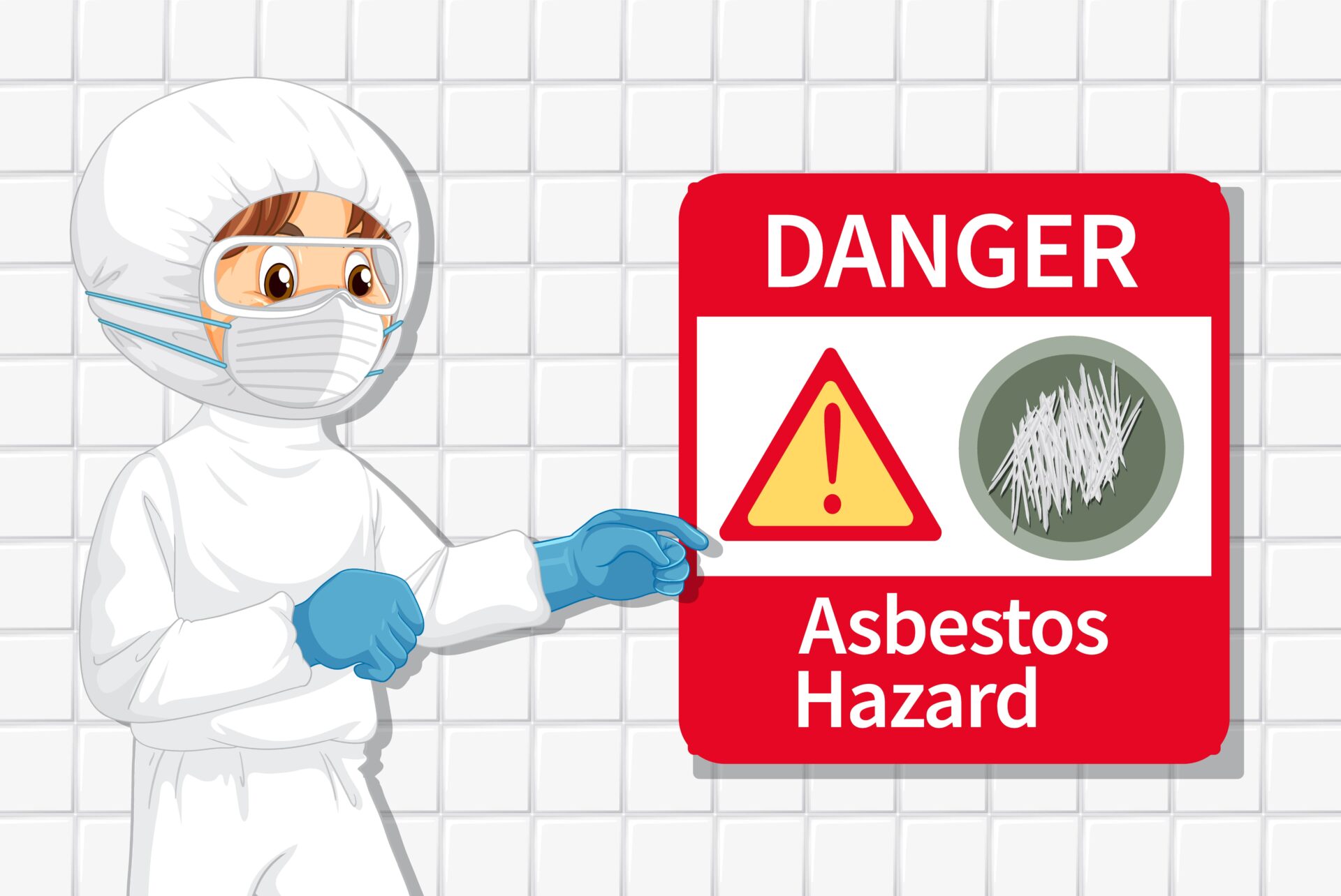 Danger sign warning about the risks of asbestos removal, emphasizing the importance of hiring trusted asbestos removalist services.