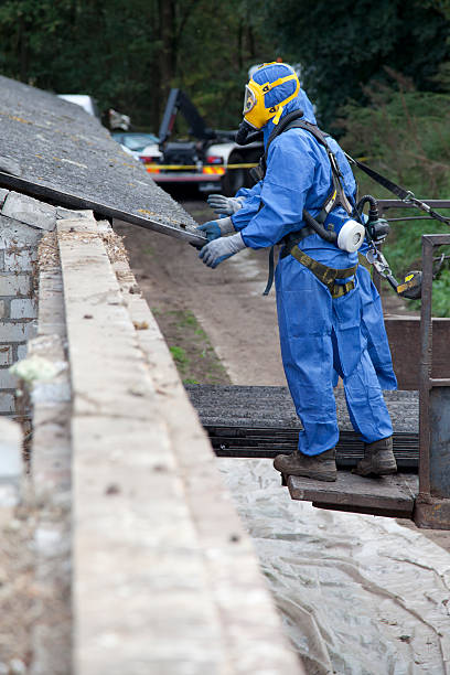 An old asbestos roof, showing signs of wear and deterioration, requiring professional asbestos removals for safety and compliance.